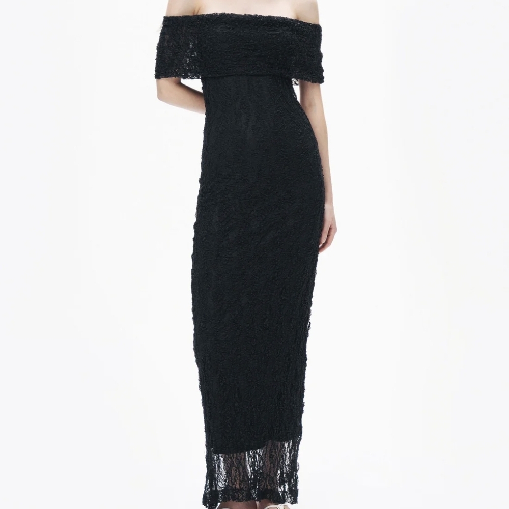 Chic Strapless Black Lace Dress
